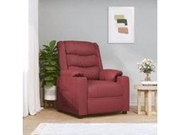 Vidaxl Poltrona Reclinável Couro Artificial Vermelho Tinto