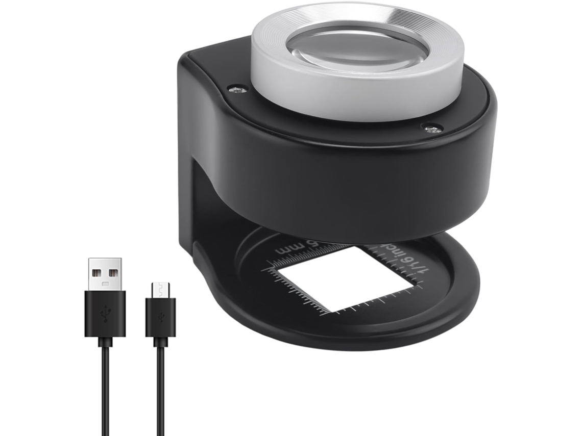 Lupa De Aumento 30x Com 6 Luzes Led, Lupa De Joalheiro Portátil Recarregável Em Metal, Lupa Com Luz. Gokoco