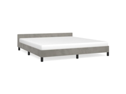 Estrutura de Cama Sem Colchão Veludo Cinzento Claro MAISON EXCLUSIVE (180x200 cm)