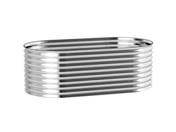 Vaso Metal VELTRIX, borda segurança, 160x80x56cm, fundo aberto, cinza, jardim