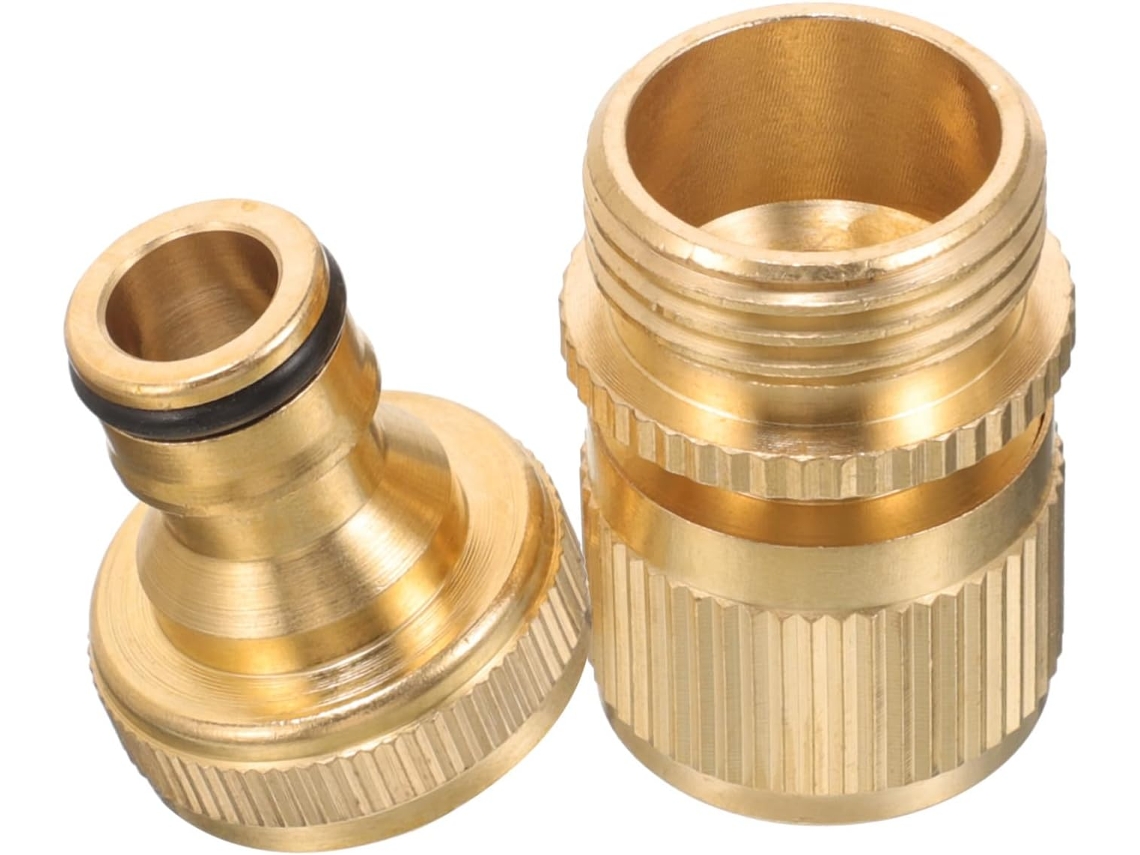 Conector De Jardim Em Latão Para Mangueira, Engate Rápido 3/4" Com