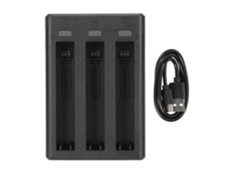 Aetheria concentrador de Carregador de Bateria 3 Canais para Insta360 X3 com Cabo Usb Type C