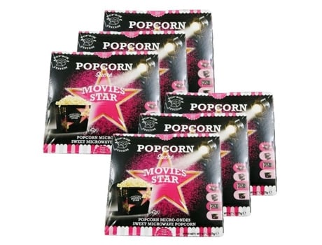 Estrela Dos Filmes Lote 6x Pipoca Doce Para Micro Ondas Caixa 100g Movies Star