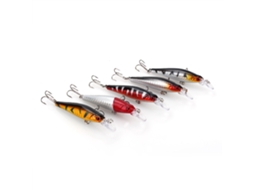 Long-mouth Minnow Lure, Double-hook Bionic Bait, 9cm 5-piece Plastic Lure Set