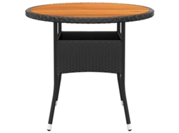 Maison Exclusive - Mesa De Jardim Ø80x75 Cm Madeira De Acácia E Vime Pe Preto