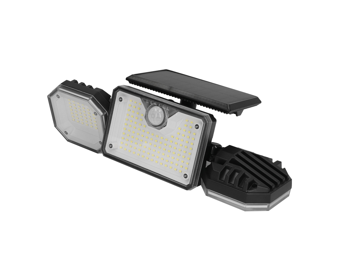 Luz Solar Externa Sensor De Movimento Ip65 3 Cabeças
