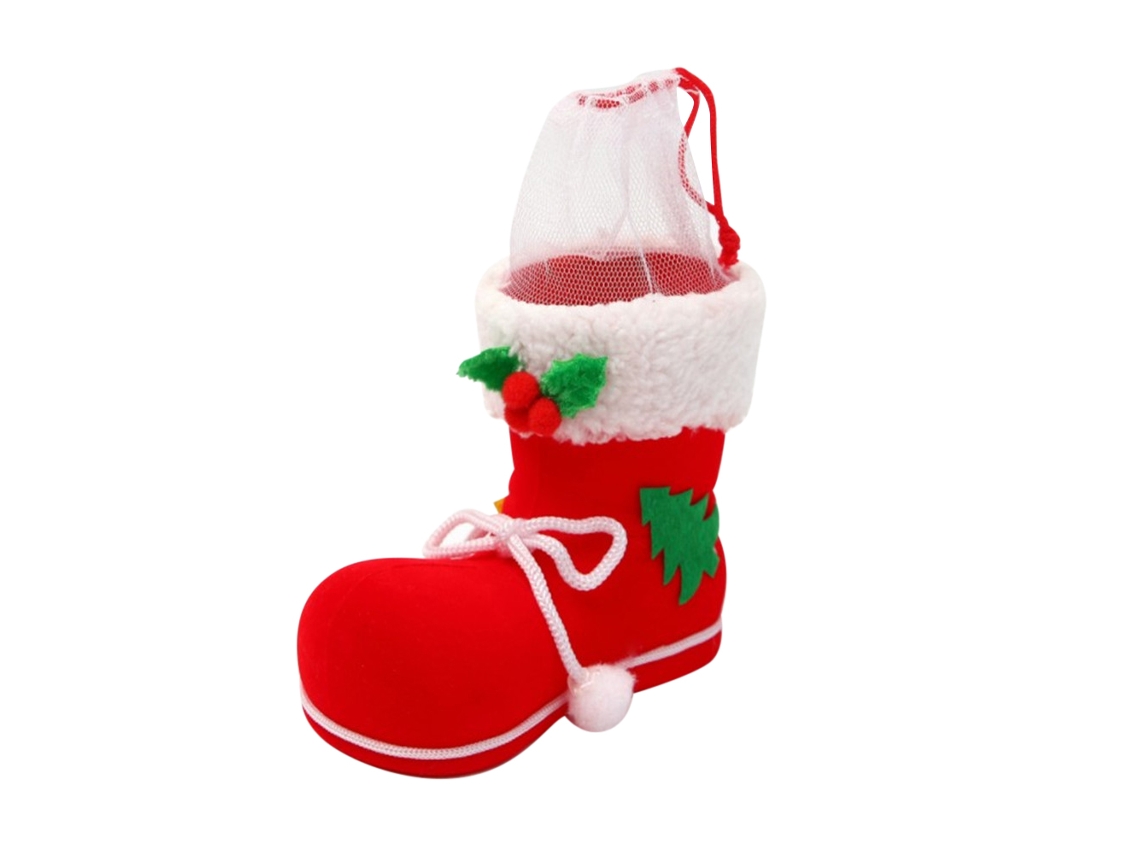 Laxiscreed Botim De Natal Compacto Com Acabamento Flocking Para Decoração E Presentes Natalícios