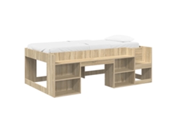 Conjunto 1.0 Estrutura De Cama Infantil Vidaxl Castanho Derivados De Madeira (90 X 190 Cm)