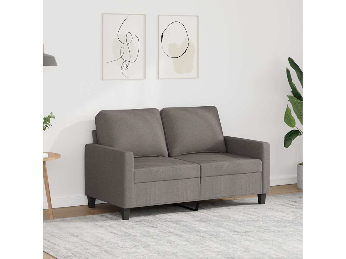 Vidaxl Sofá De 2 Lugares Tecido 120 Cm Cinzento-acastanhado