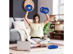 2 X 5 Kg Placas De Peso Com Práticas Alças, Conjunto Pesos Para Home-gym, Academia, Treino Força, Azul