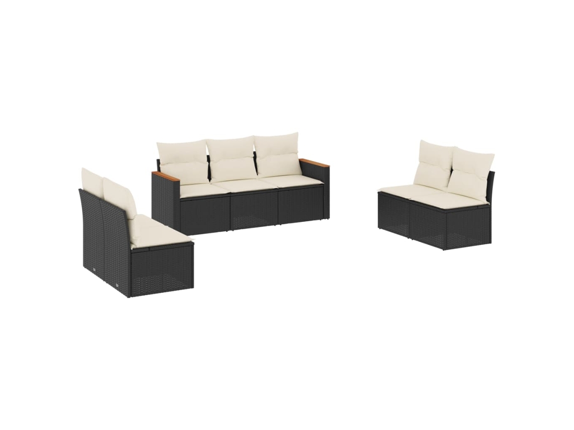 Garden Sofa Set, Garden Sofa Sets Vidaxl Preto Rattan / Vime (n/a)
