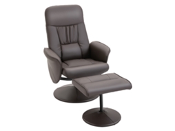 Conjunto 2 Poltronas Reclináveis com Apoio para Pés Marrom ZACHARY