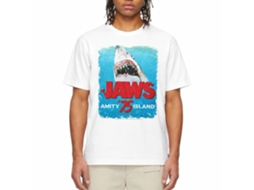 Rockinstone Jaws Movie Bite White Adult T-shirt Size:xxl