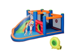 Castelo Inflável Infantil (com Escorregador, Trampolim, Piscina, 380x340x170cm)
