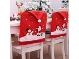 Capa para cadeira de Natal, com gorro de Papai Noel vermelho, decoração natalina, tecido 60x49cm