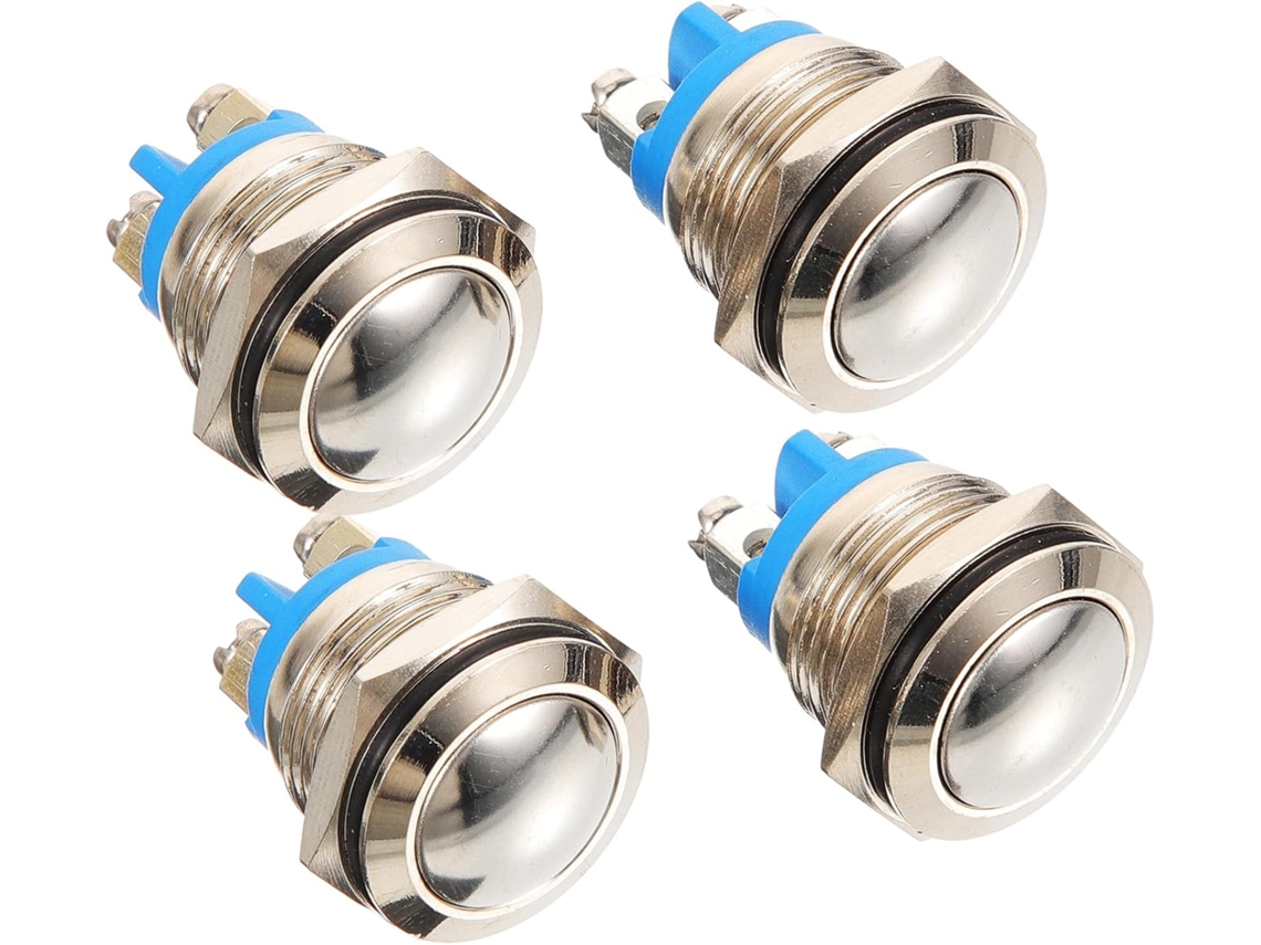 Campainha Button Substituível With Automatic Return 16mm Kichvoe, Durable Material In Nickel-Plated Brass, Package With