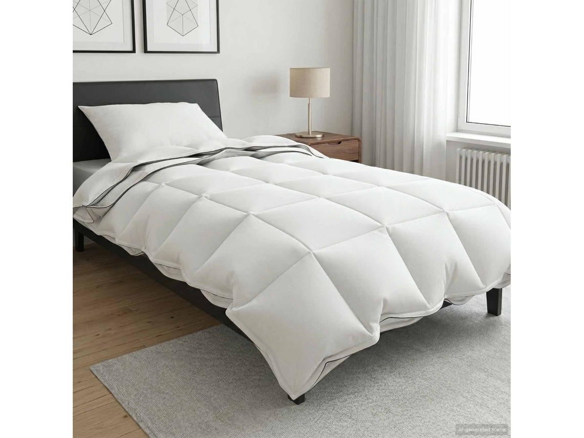 Vidaxl Edredão 155 X 220 Cm 100% Algodão Branco