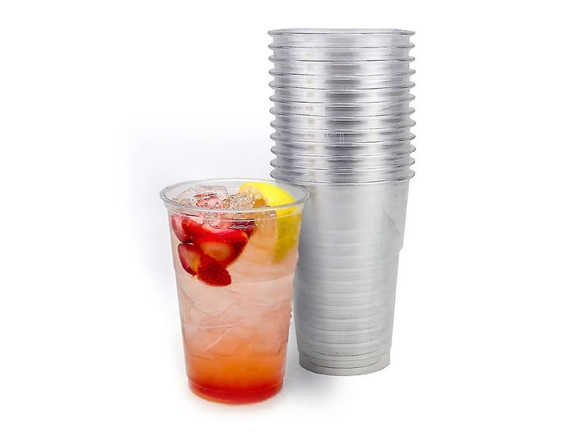 Vasos Plásticos Transparentes Resistentes de 300ml, Ideais para Café, Suco, Chá, Burbujas, Sem Tampas, S/MARCA