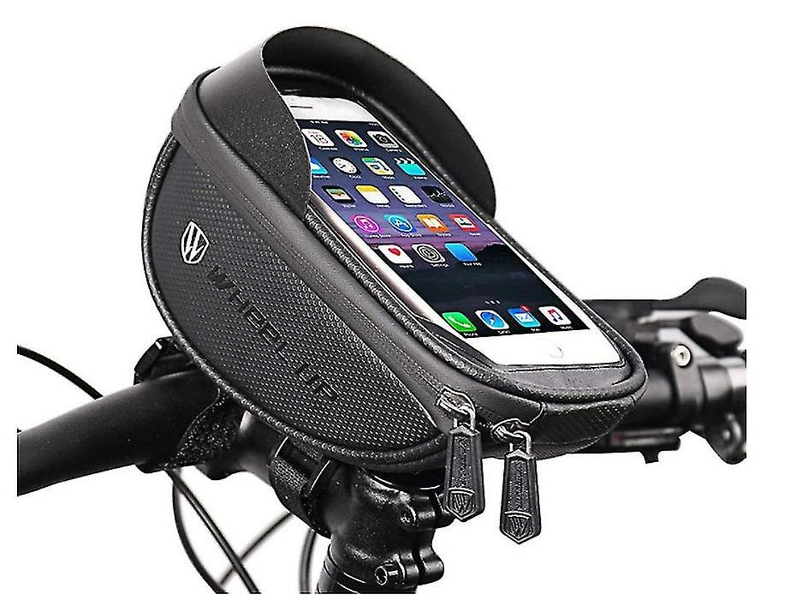 Lurelia Bolsa De Quadro Para Bicicleta Impermeável, Suporte Telemóvel, Cor Preto, Eva, Instalação Fácil, 6.0 Polegadas