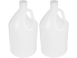 Conjunto De 2 Jarras Plástico Branco 4 Litros Para Armazenamento E Dosagem Líquidos Com Tampas Herméticas Cozinha