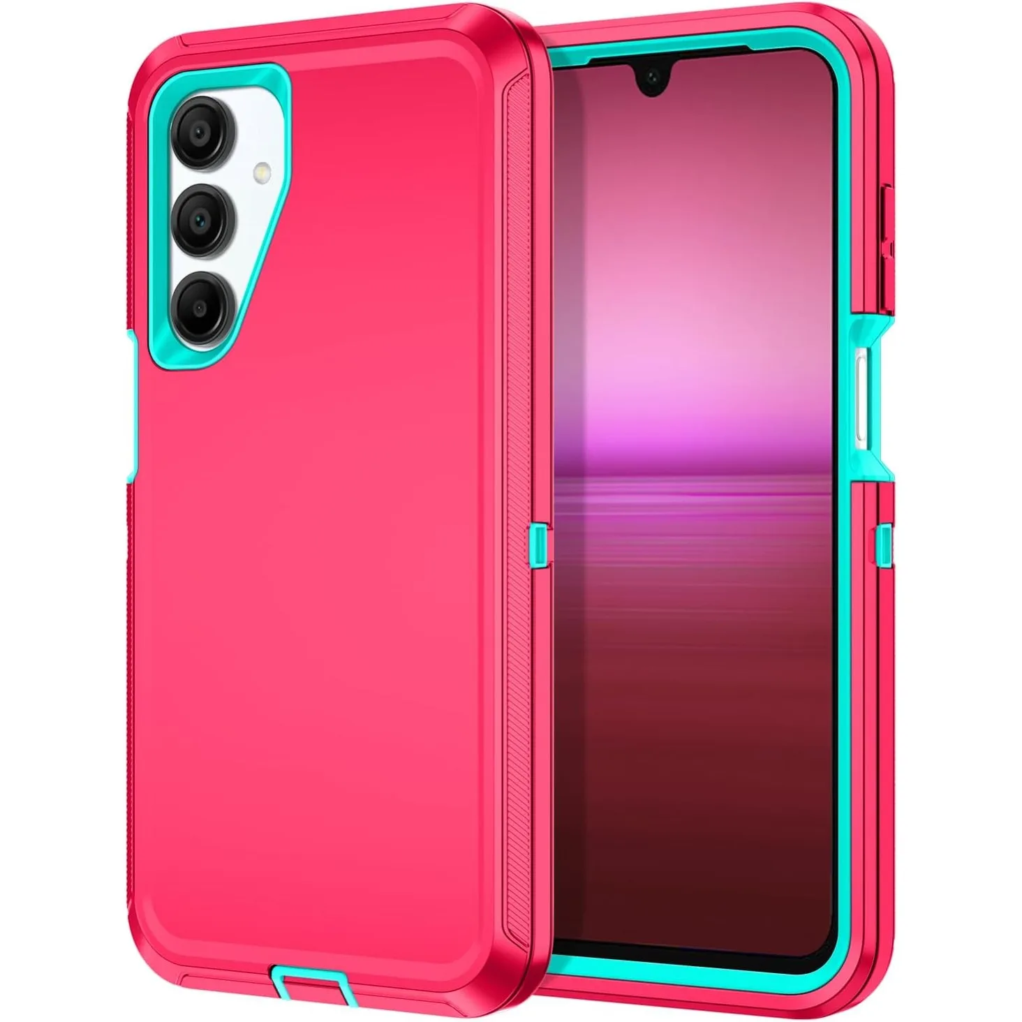 (rosa Azul, Galaxy S25 Ultra) Capa De Celular 3 Em 1, Resistente E Durável, Com Certificação Militar, À Prova De Quedas E Impactos.