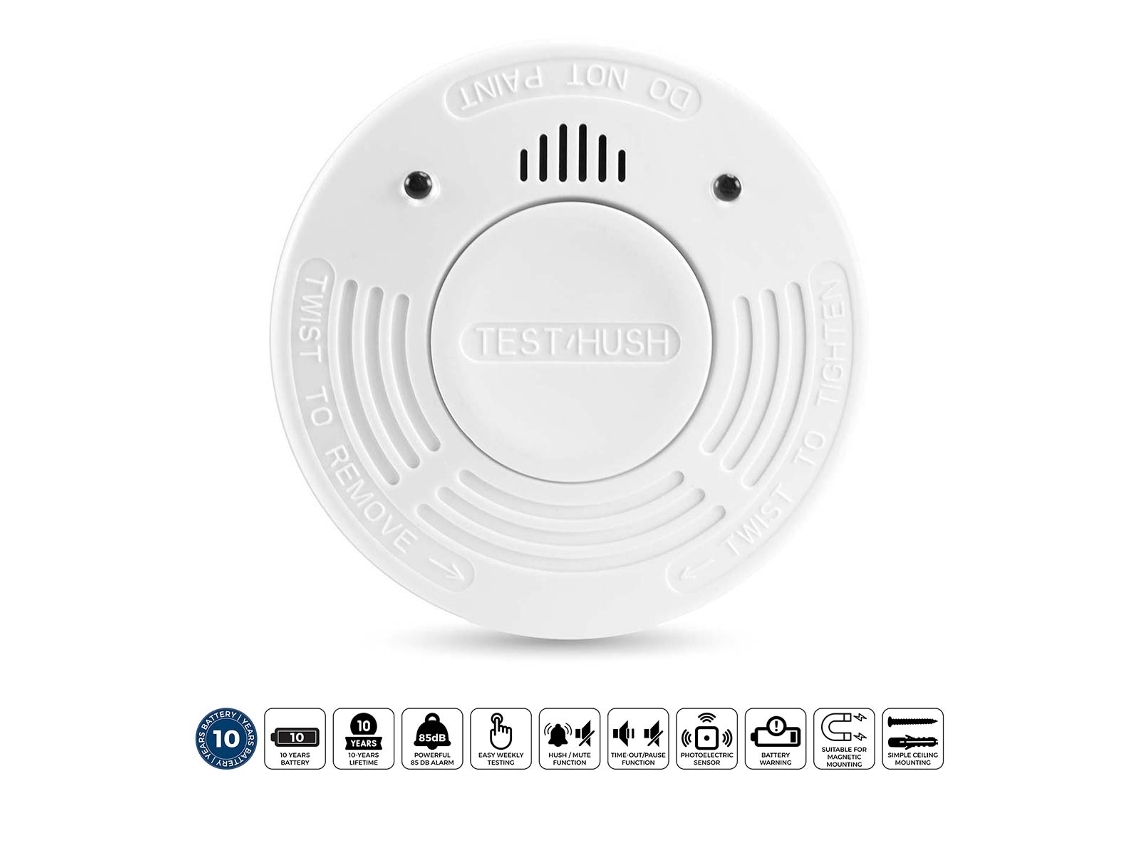 Detector Co Fumaça Bateria 10 Anos Branco