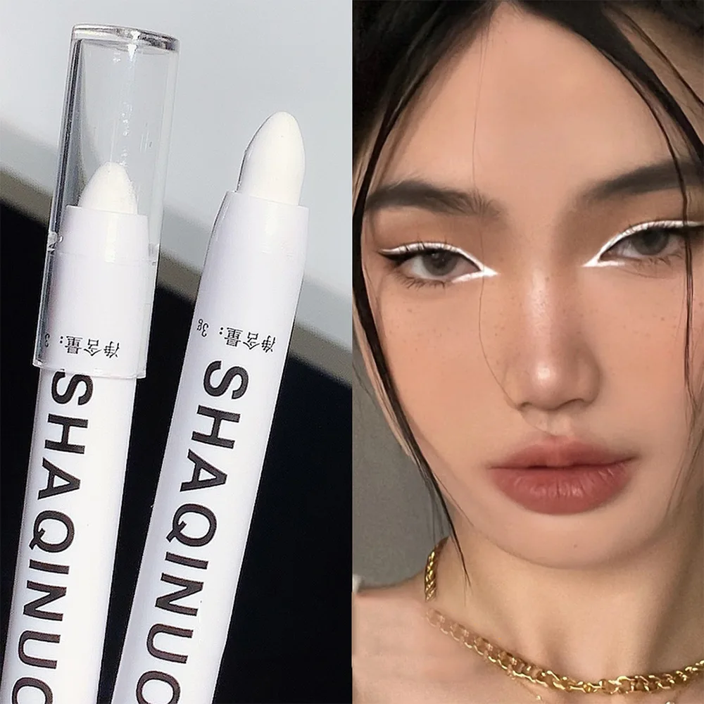 Sombra Em Bastão Matte, Delineador Branco, Iluminador Prateado