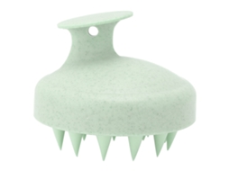 Escova De Massagem Para Cabelo E Couro Cabeludo De Silicone Portátil Lavagem Exfoliante Verde