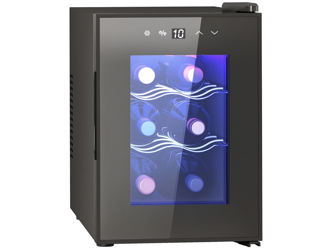 Adega Climatizada 6 Garrafas 17l 8-18°c Led Touch Controlo Preta
