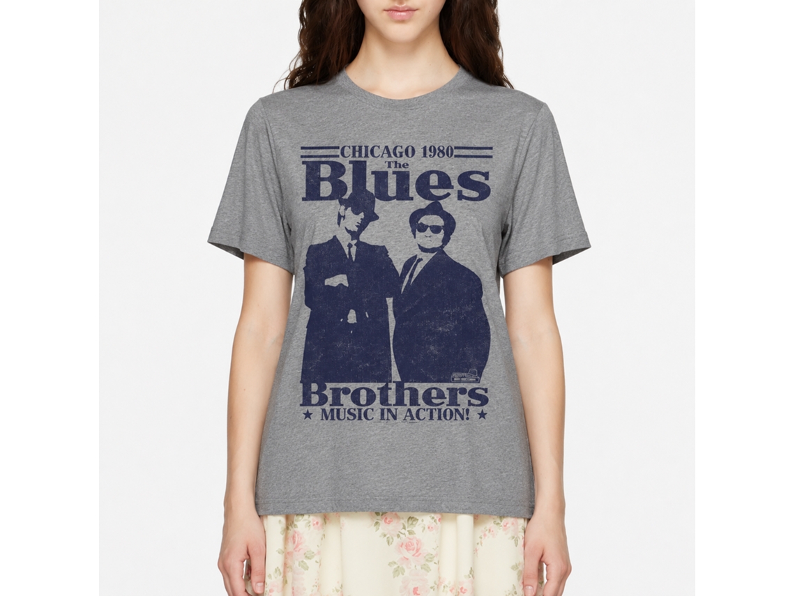 Rockinstone The Blues Brothers Movie Music In Action Heather Graphite Adult T-shirt Size:xxl