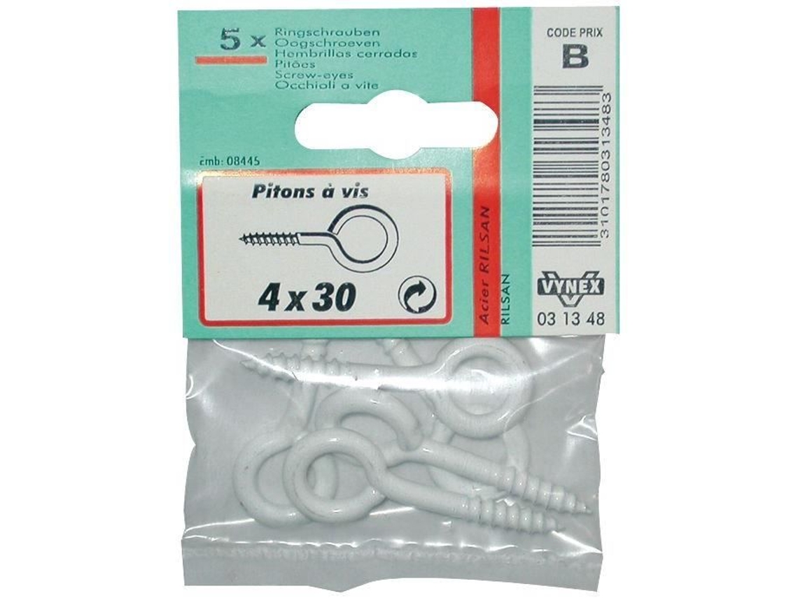 Parafuso Olhal Vynex 6x25 Mm Aço Rilsanizado Conjunto De 3