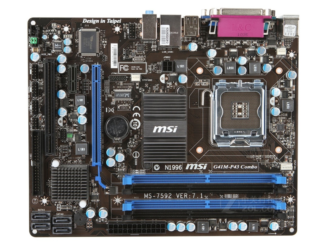 Motherboard MSI G41m P43 Combo socket Lga 775 Intel G41 Ddr3 Micro Atx MSI