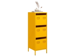 Vidaxl Aparador Alto 39x35x103,5 Cm Aço Amarelo Mostarda