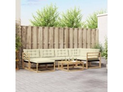 Vidaxl Conjunto De Sofás Para Exterior 7 Pcs Branco E Creme