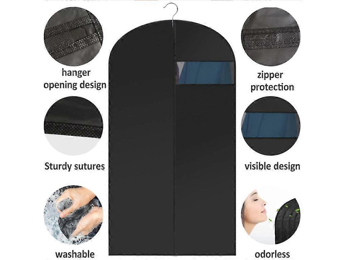 Lurelia Saco Para Roupa, Pack Com 5 Camadas, Antipoeira, Impermeável, Com Fecho, Para Têxteis, Preto/transparente, Uso Diário
