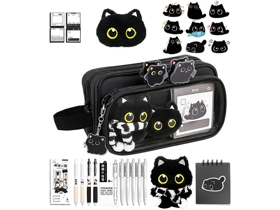 Estojo Escolar Com Tema De Gato - Para Uso Prático E Funcional