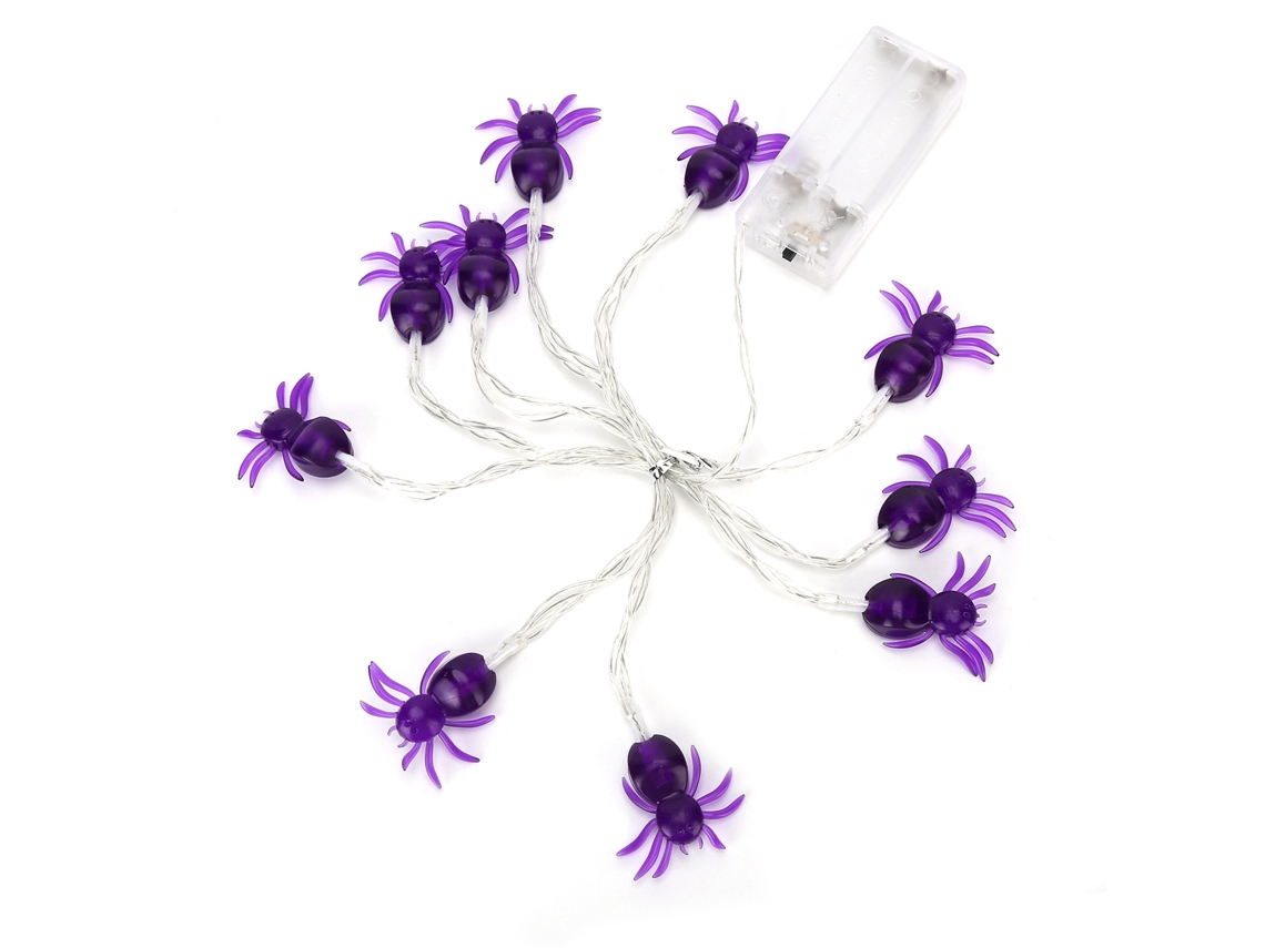 Luzes De Fada Led Decorativas Aranha Roxa Halloween
