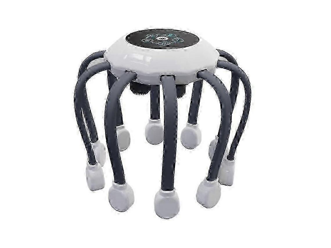 Massageador Elétrico De Cabeça 2025 Com Massagem No Couro Cabeludo Em Formato De Polvo, Música, 5 Modos, 14 Contatos Vibratórios E Terapia De Luz