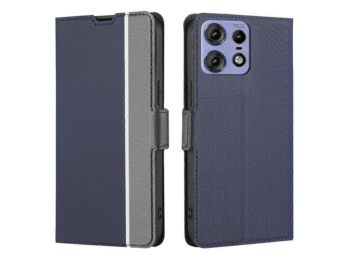 Capa De Couro Para Celular Com Textura De Sarja E Botões Laterais
