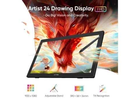 Mesa Digitalizadora Xppen Artist 24 Fhd526.85 X 296.35Mm
