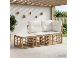Vidaxl Conjunto De Sofás Para Exterior 3 Unid. Natural Poliéster