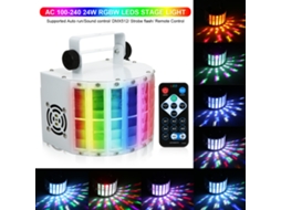 Luz de Palco Led 24w Rgbw 7 Canais Dmx 512 Controle Voz Automático | S/MARCA