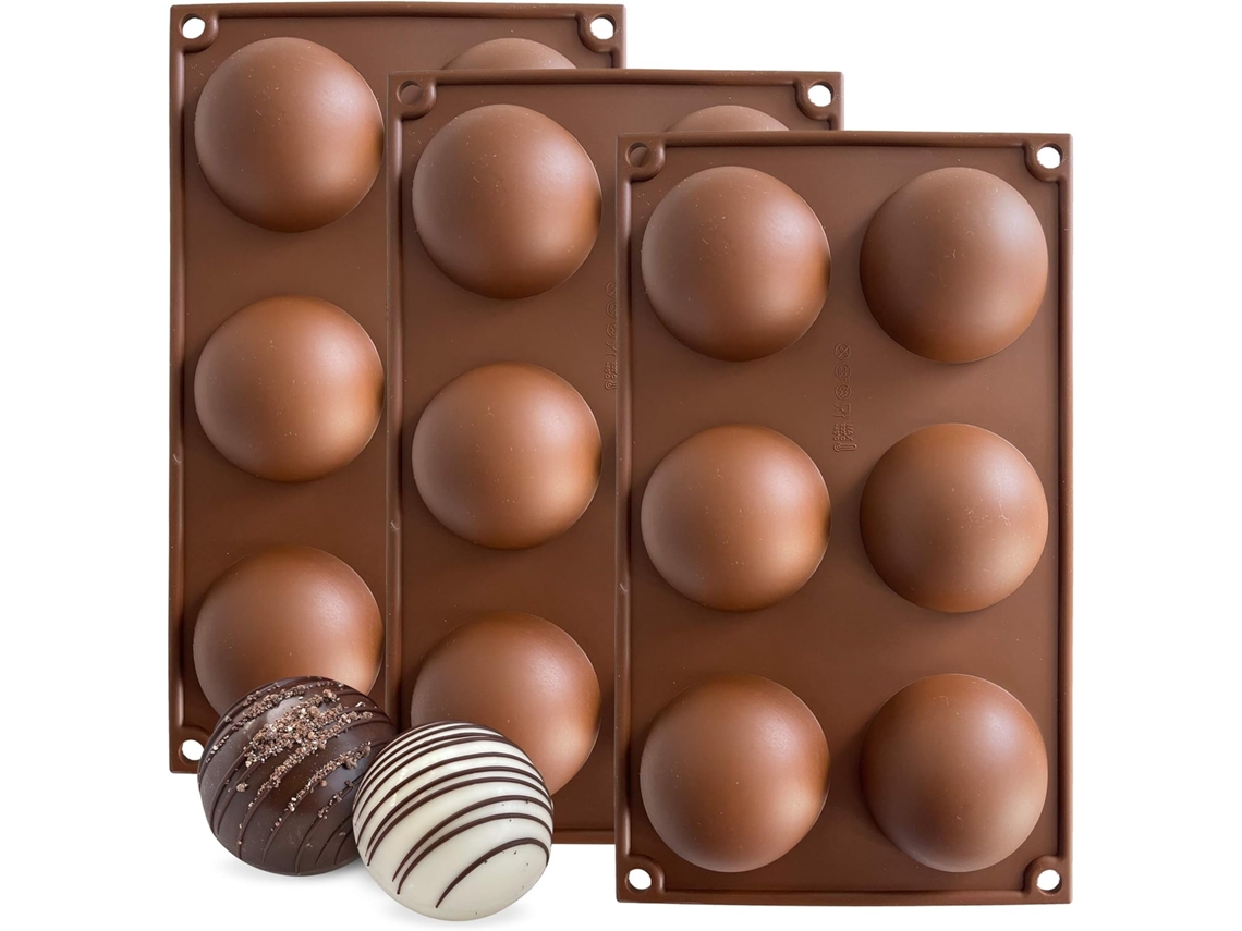Peças Molde Redondo Em Silicone Molde 3d Para Chocolates, Doces, Velas E Sabonetes