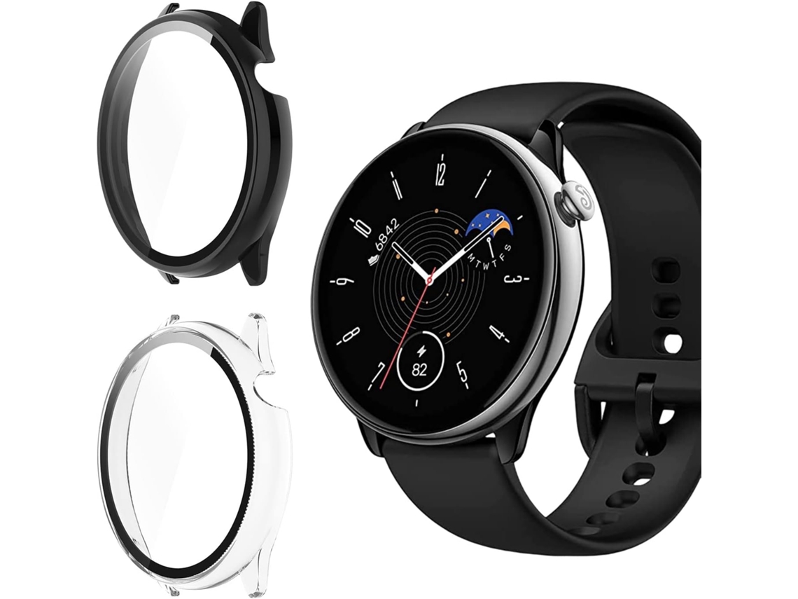 Conjunto de Películas de Ecrã Cobertura Completa Protetora Antiarranhões Relógio para Amazfit Gtr Mini HONGWE. Vidro Temperado (2un)
