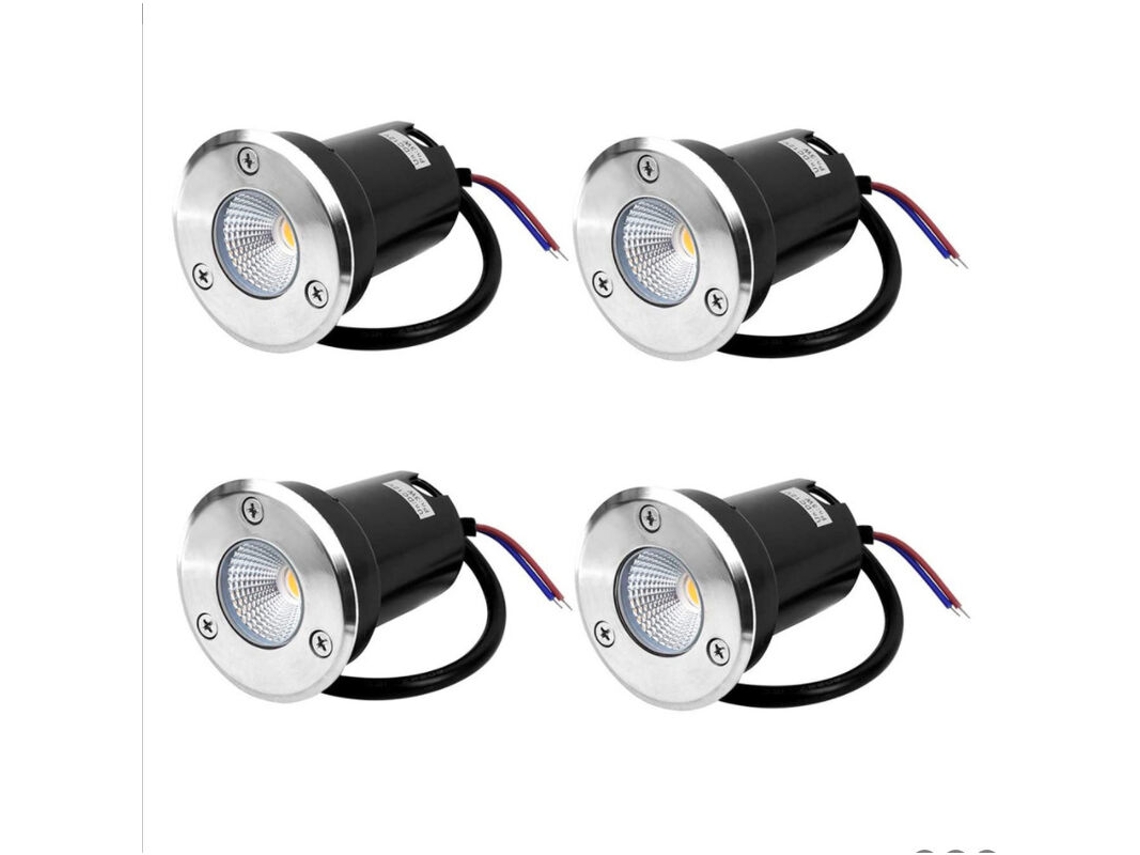 Refletor de chão embutido com 4 leds, 5w, suporta até 12v 24v dc AQUAFORGE