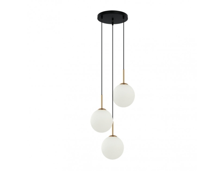 Candeeiro de Teto com 3 Bolas de Vidro Opala Elegante ITALUX