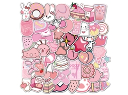 VYLARA Decorações Criativas Para Skate, Conjunto De 50 Adesivos Legais Para Skate, Adesivo De Vinil Rosa Ecológico, À Prova Dágua, Estilo Preppy, Atóxico, P