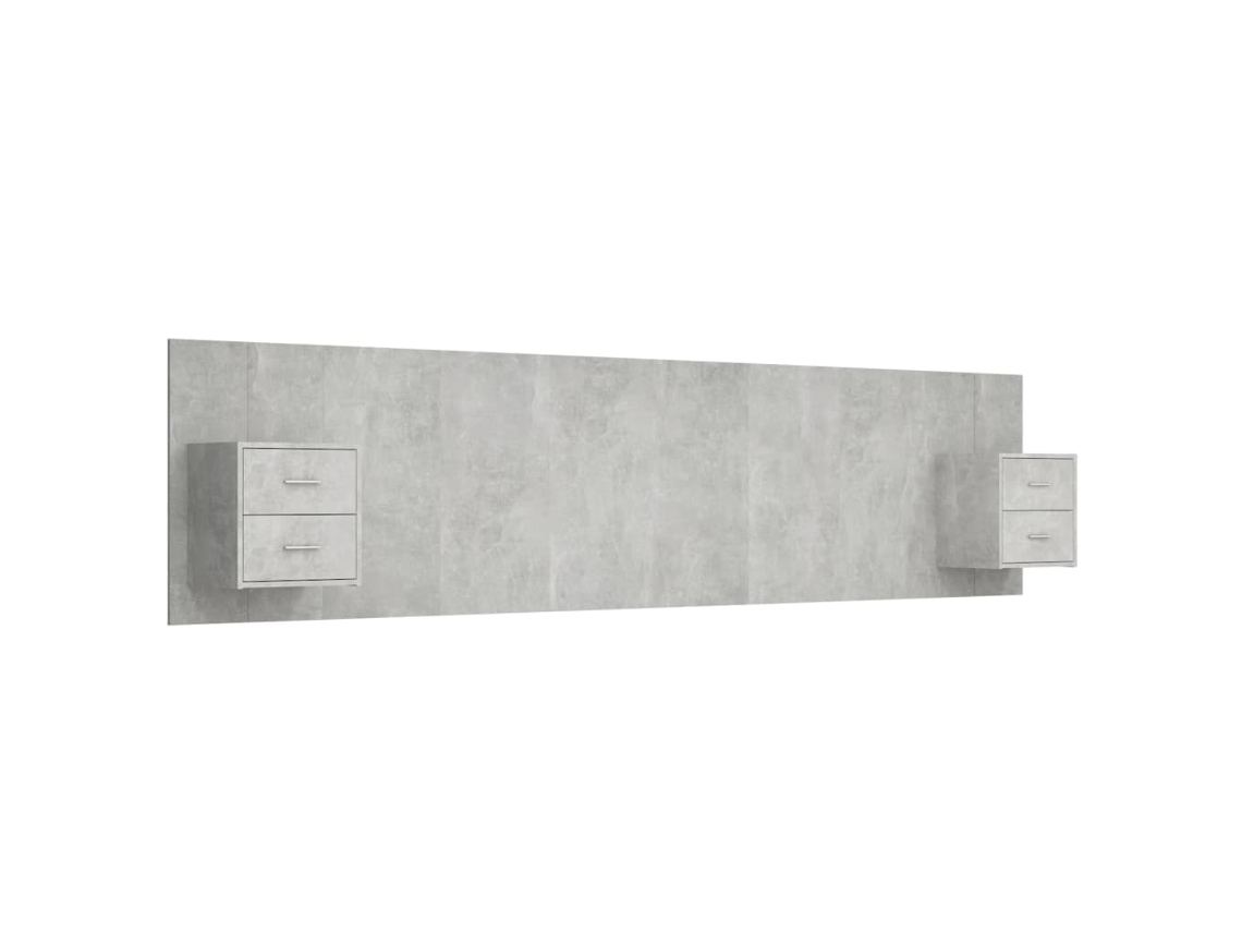 Bed Headboard With Cabinet, Bed Headboards With Cabinets Vidaxl Cinzeto Madeira Processada (n/a)