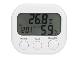 Termohigrômetro Digital Portátil com Alarme Relógio Tela Grande para Casa Indoor Medição Temperatura Humidade