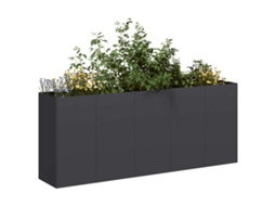 Vidaxl Vaso Floreira 200x40x80 Cm Aço Laminado A Frio Preto